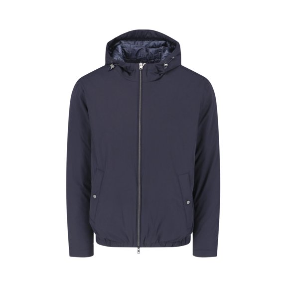 Herno Blue Technical Fabric Hooded Jacket (Men's)