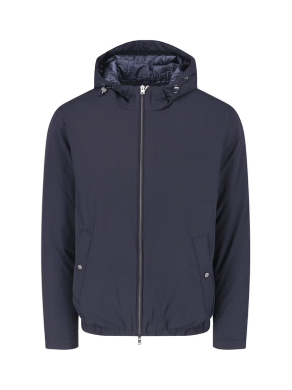 Blue Technical Fabric Hooded Jacket (Men's)
