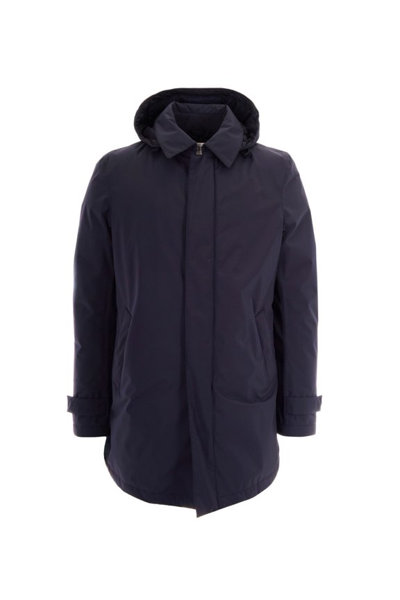Blue Technical Hooded Down Jacket (Men's)