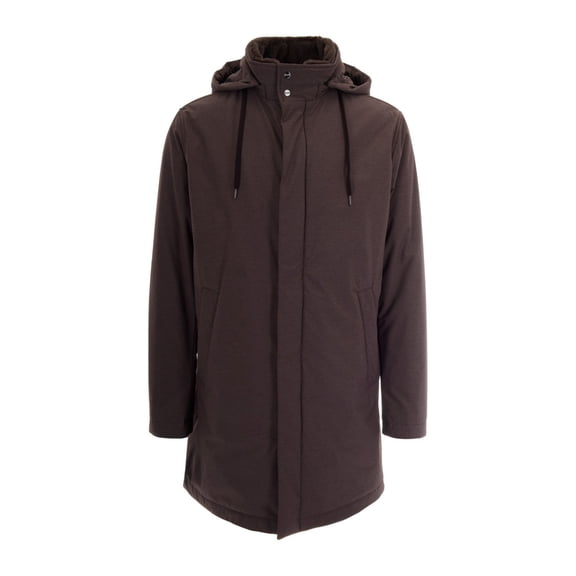 Herno Dark Brown Hooded Coated Nylon Parka (Men's)