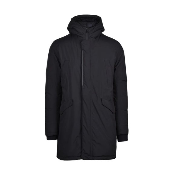 Herno Insulated Black Down Parka With High Collar And Adjustable Hem (Men's)