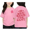thumbnail image 1 of WhouRiu Big Girls T Shirts Raglan Sleeve Flower Pattern T Shirts Children Oversized Basic Tees Pink,Sizes 10-11, 1 of 3