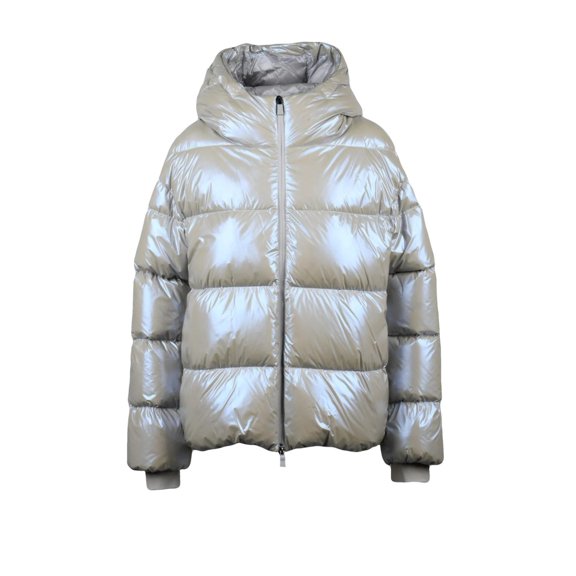 Herno Laminar Pearl Grey High Collar Polyamide Down Jacket (Women's)
