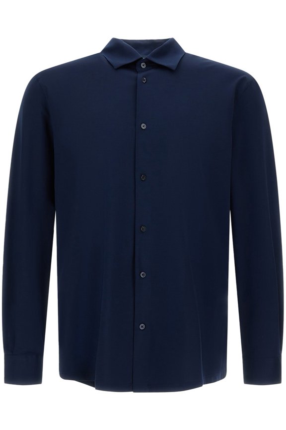 Long-Sleeve Casual Shirt With Classic Collar And Button-Down Front (Men's)