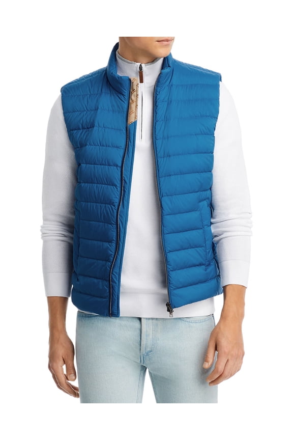 Mens Monogram Goose Down Padded Vest 46 Blue IT 56 - NWT $610