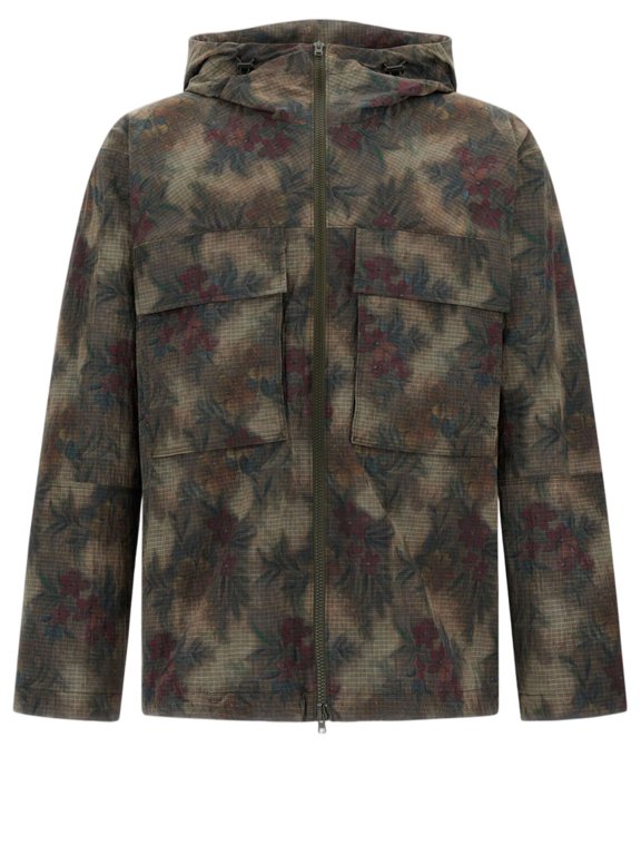 Multicolor Tropical Pattern Ripstop Nylon Parka (Men's)