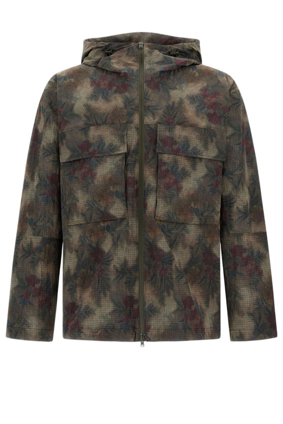 Multicolor Tropical Pattern Ripstop Nylon Parka (Men's)