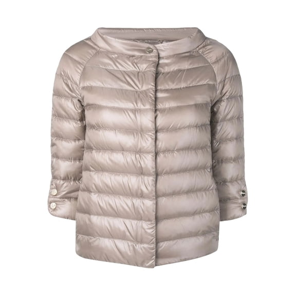Herno Neutral Piumino Quilted Shiny Cropped Jacket (Women's)