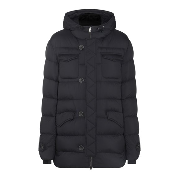Herno Padded Black Quilted Down Jacket With Adjustable Cuffs (Men's)