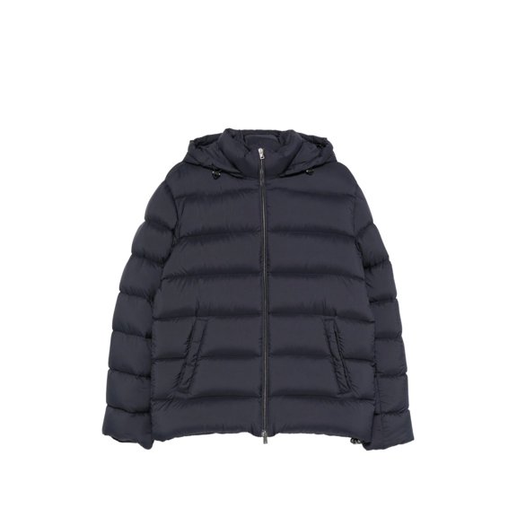 Herno Quilted Blue Puffer Jacket With Adjustable Hood (Men's)