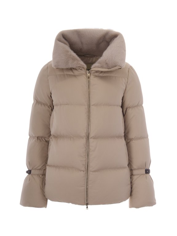 Quilted Leather-Trimmed Zip-Through Jacket (Women's)