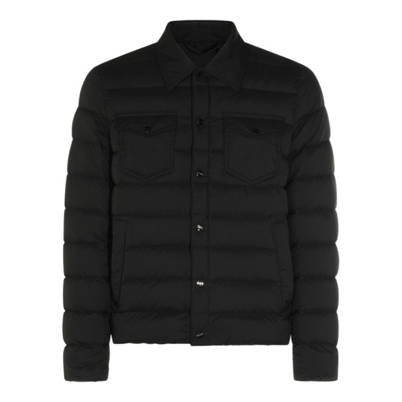 Herno Shirt-Collar Black Puffer Jacket With Quilted Padding (Men's)