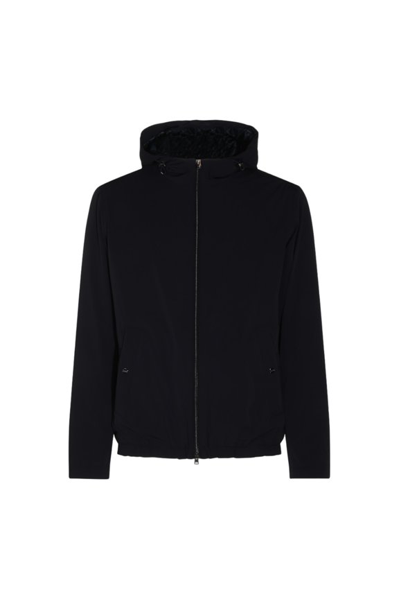Solid Black Jacket With Adjustable Drawstrings (Men's)