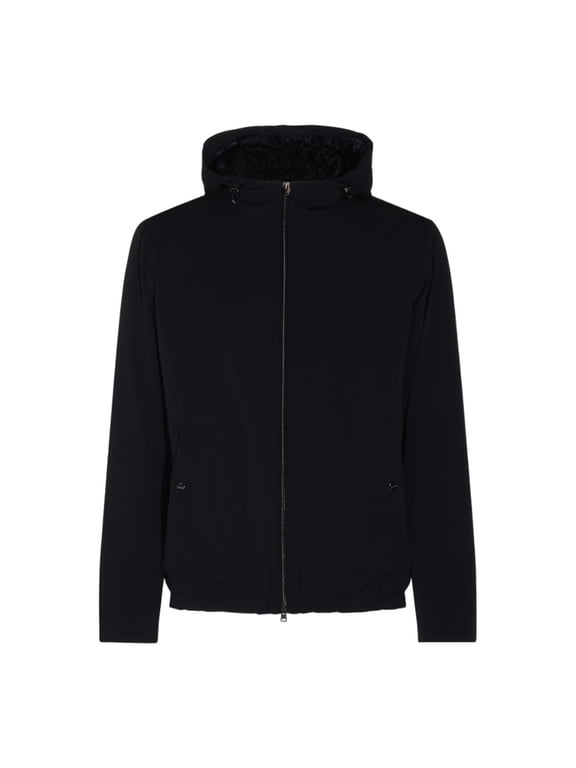 Solid Black Jacket With Adjustable Drawstrings (Men's)