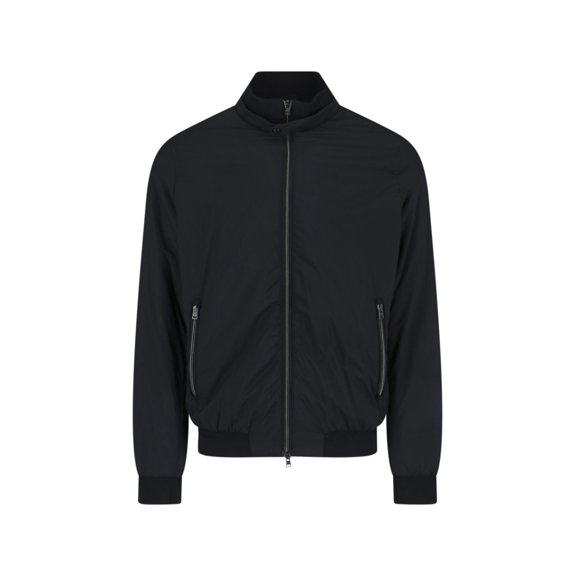 Herno Sleek Black Minimalist Jacket With High Collar (Men's)