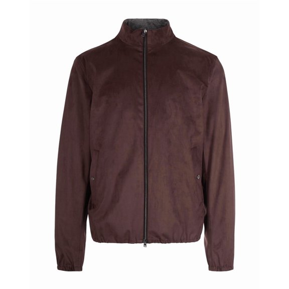 Herno Suede-Texture Brown Casual Jacket With High Collar (Men's)