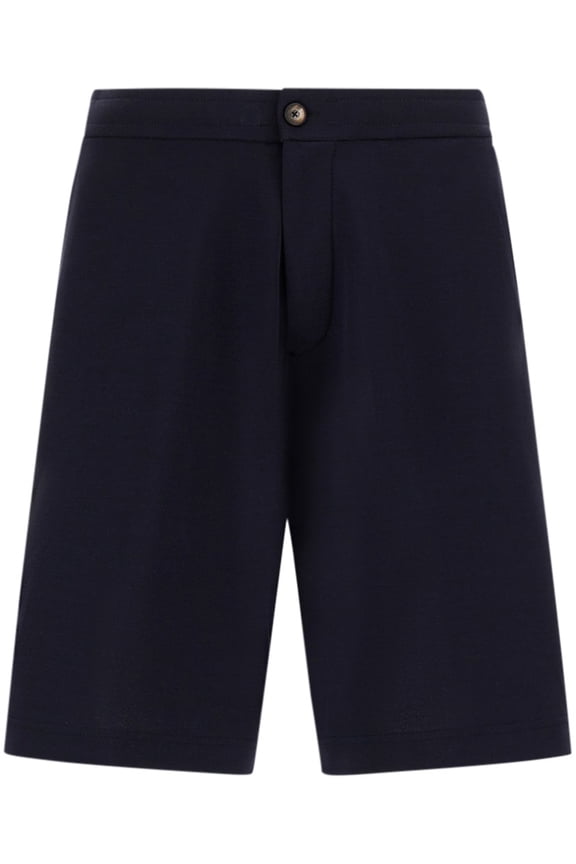 Tailored Blue Shorts With Button Closure (Men's)