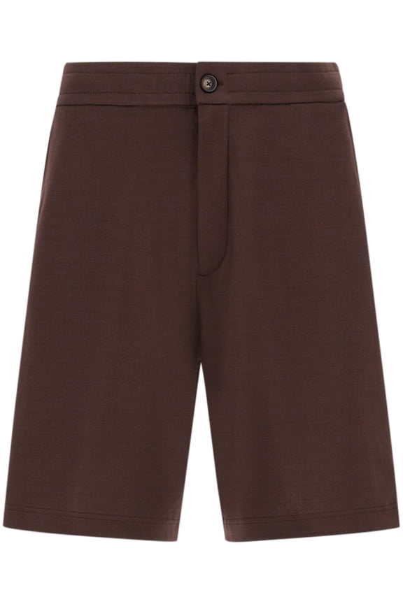 Tailored Brown Shorts With Button Closure (Men's)