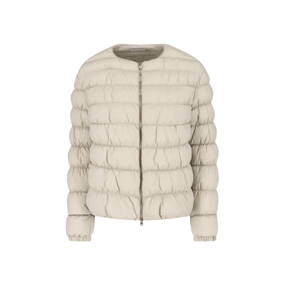 Herno White Jacket With Structured Silhouette And High Collar (Women's)