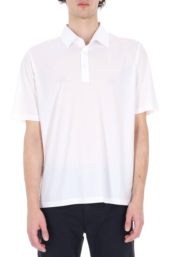 White Ultralight Technical Fabric Polo Shirt (Men's)