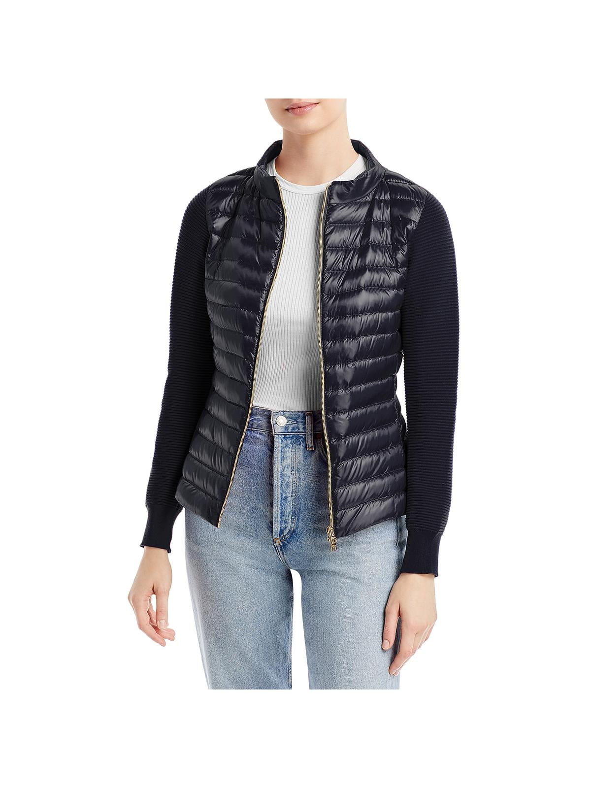 Herno Womens Quilted Mixed Media Puffer Jacket