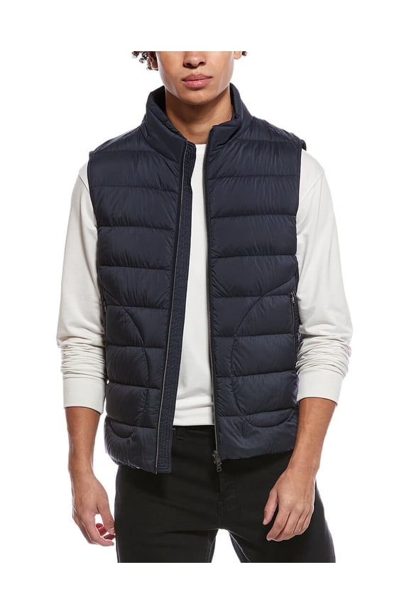 mens Puffer Down Vest, 46, Blue