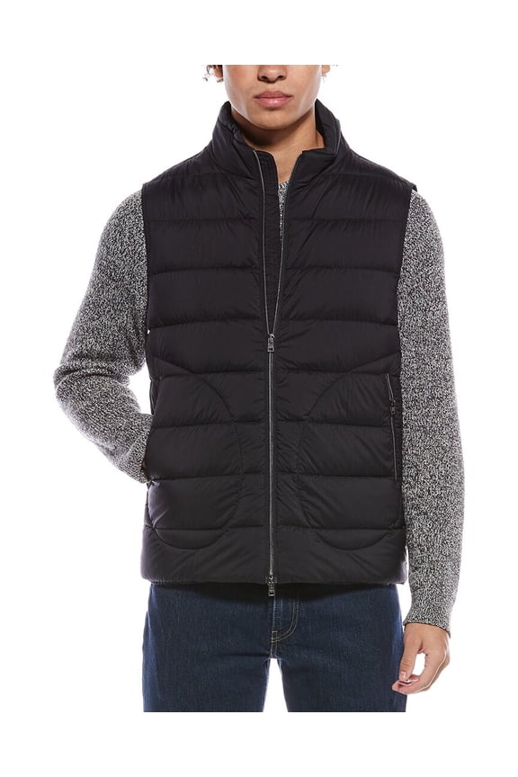 mens Puffer Down Vest, 48, Black