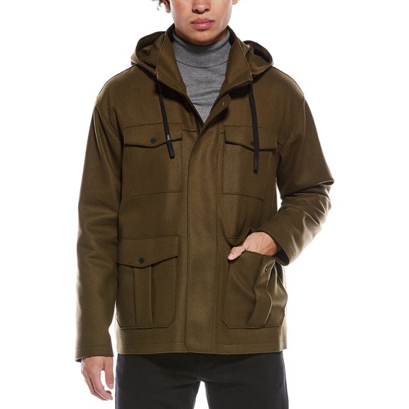 Herno mens Wool-Blend Down Jacket, 50, Green