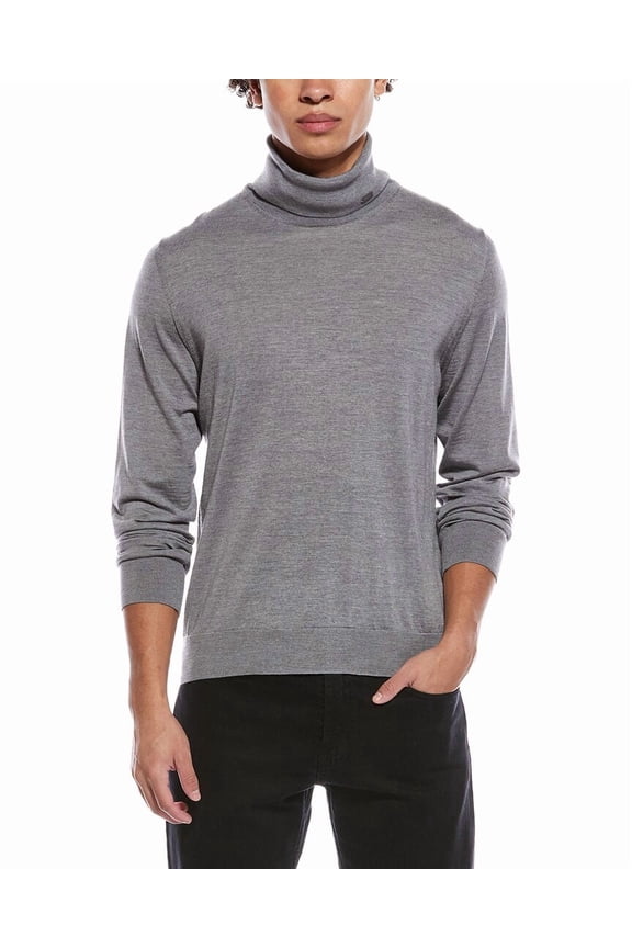 mens  Wool Turtleneck Sweater, 50, Silver