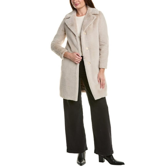 Herno womens Faux Fur Coat, 48, Tan