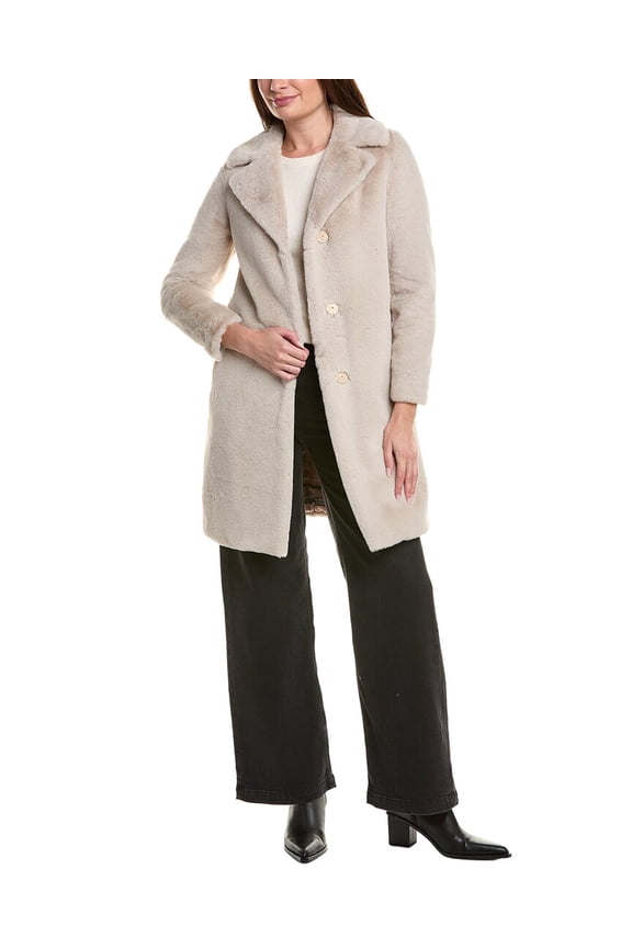 womens Faux Fur Coat, 48, Tan