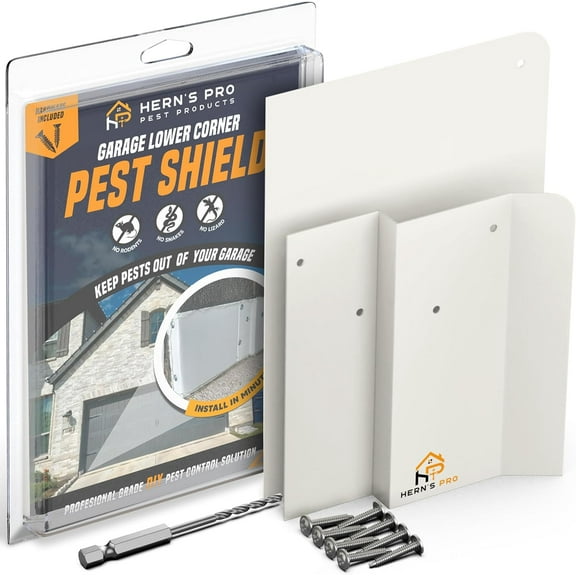 HernsPro Garage Lower Corner Pest Shield | Durable Powder-Coated Aluminum | Blocks Rodents, Snakes & Other Pests | No Adhesives, No Gaps | Easy DIY Install