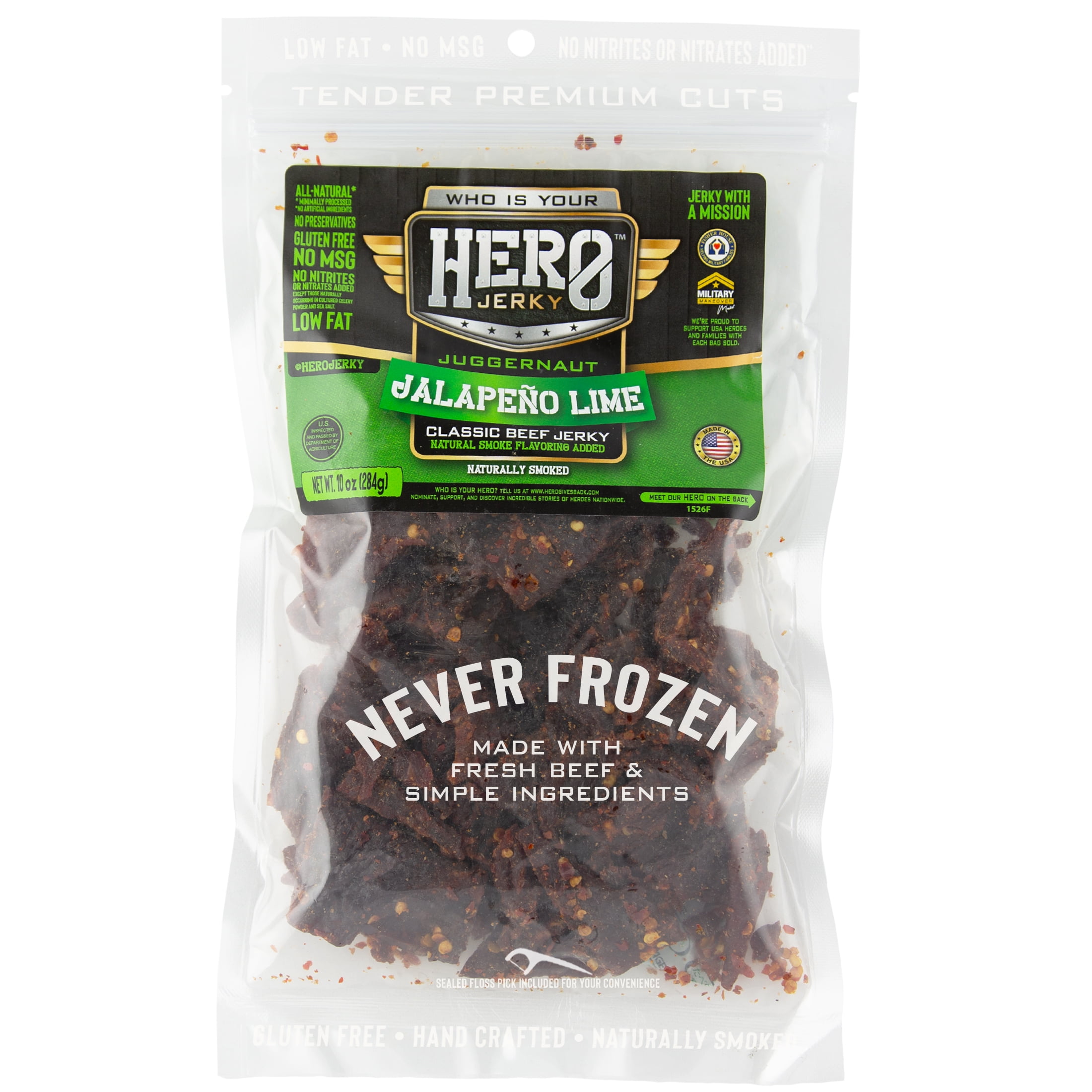Hero 10z Jalapeno Lime Beef Jerky