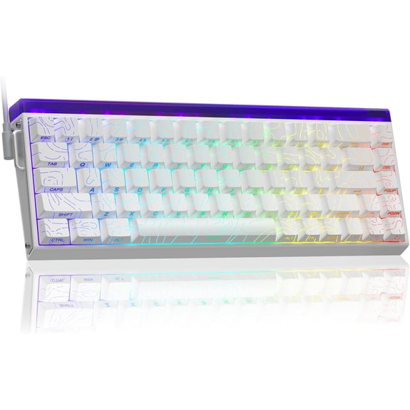 Hero 68 HE 60% Gaming Keyboard Wired, Hall Effect Magnetic Switch with 8K Hz Polling Rate, Side Printed PBT Keycaps, RGB Backlit Light Box, Customizable Web Software for PC/Mac Gamers
