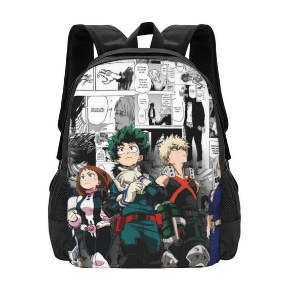 My Hero Academia Backpack, Anime Travel Laptop Backpack, Casual Daypack For College School, Back To School Gift For Men & Women,Unisex Computer Bag Fits 15 Inch Notebook