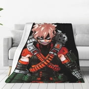 My Hero Academia Bakugo Katsuki Throw Blanket Couch Bed Sofa Soft Lightweight Warm Cozy Flannel Fleece Bed Blanket For Kids Adults Gift Multiple Sizes Available 40"X30"