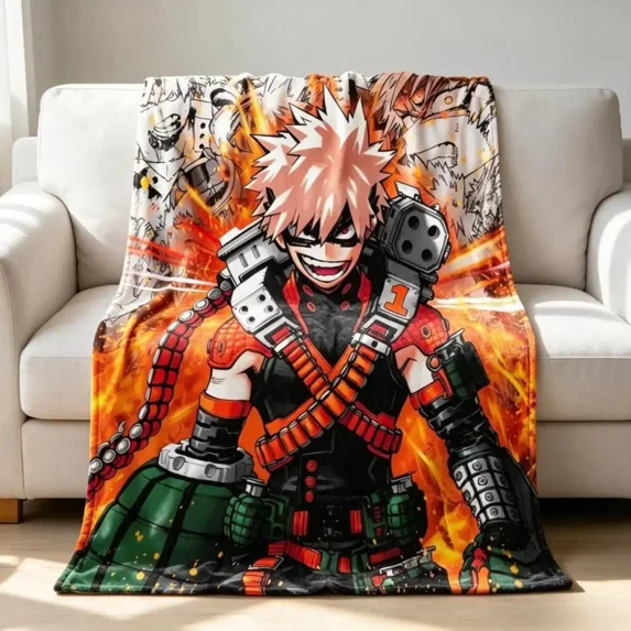 Multi Mode Fan My Hero Academia Bakugou Katsuki Print Flannel Blanket - 1-Piece Ultra ...