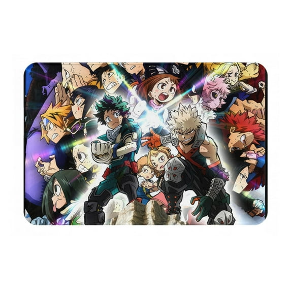 My Hero Academia Bathroom Rugs, Anime Welcome Door Mat, Non Slip Mat, Front Door Mat For Bedroom Living Room, Super Absorbent Flannel Rugs, Home Decor, 16*24 Inch