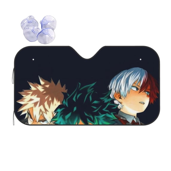 My Hero Academia Car Windshield Sun Shade, Front Window Sun Shades, Visor Shield Cover For Car Suv Truck, Visor Protector Blocks Uv Rays, Keep Your Vehicle Cool, Small, 51*27.5 Inch