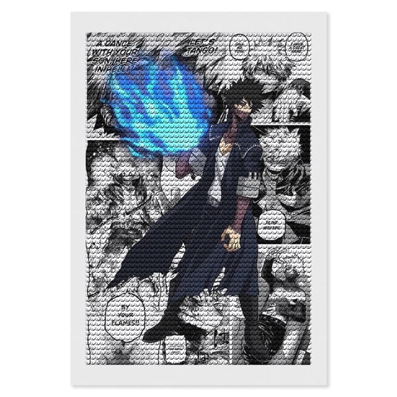 My Hero Academia Dabi Diamond Art Kits for Adults 5D Diamond Art , DIY Paint with Round Full Drill Diamonds Paintings Gem Art for Home Wall Decor Gift 8"x12"