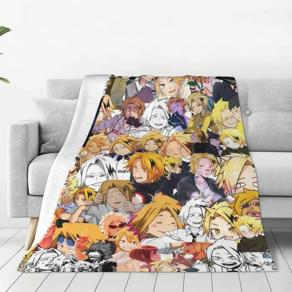 My Hero Academia Denki Kaminari Throw Blanket Couch Bed Sofa Soft Lightweight Warm Cozy Flannel Fleece Bed Blanket For Kids Adults Gift Multiple Sizes Available 40"X30"