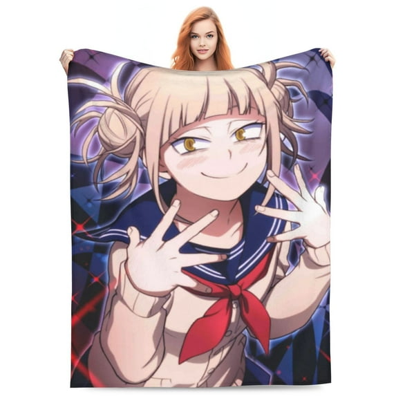 My Hero Academia Himiko Toga Flannel Blanket Ultra-Soft Micro Fleece Throw Blanket For Bed Sofa Couch Car Office Unisex Adult Fuzzy Bed Blanket Cozy Kids Throw Blanket 80"x60"