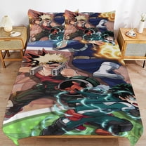 My Hero Academia Katsuki Bakugo Bed Duvet Cover Microfiber Bedding Sets 3D Printed Lightweight 3 Piece Comforter Sets, 1 Duvet Cover And 2 Pillow Shams for Kids Boys Girls 86"x70"
