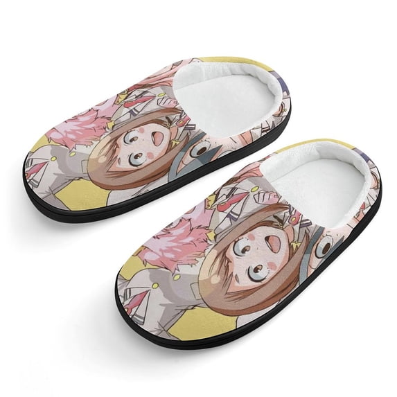 My Hero Academia Kid's Cotton Slippers Winter Warm Soft Plush Slippers with Rubber Sole Non-Slip Indoor Outdoor Slip on Shoes Fluffy House Slippers For Boys Girls Teen