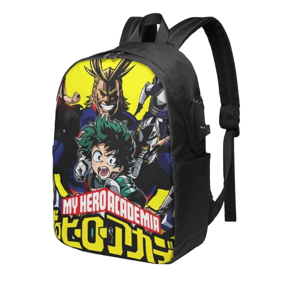 My Hero Academia Laptop Backpack, Anime Daypack Backpack For School College, Extra Large Travel Backpack, Computer Backpack With Usb Port, 17*12*6.5 Inch Book Bag