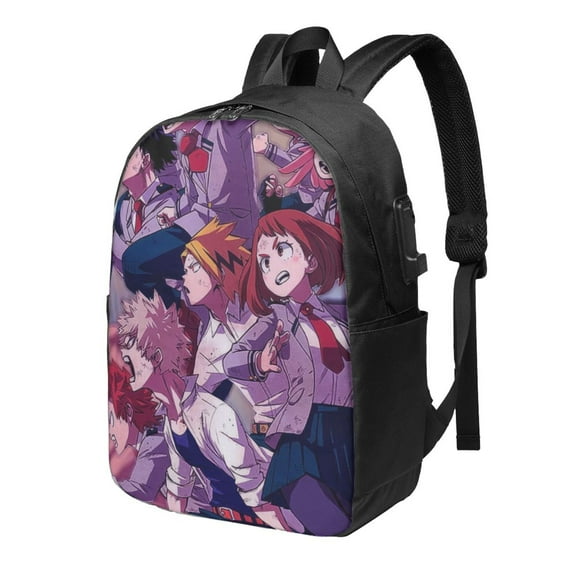 My Hero Academia Laptop Backpack, Anime Daypack Backpack For School College, Extra Large Travel Backpack, Computer Backpack With Usb Port, 17*12*6.5 Inch Book Bag
