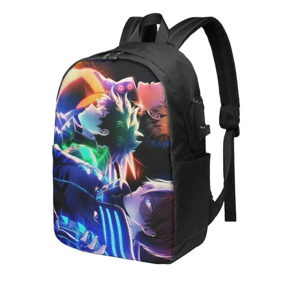 My Hero Academia Laptop Backpack, Anime Daypack Backpack For School College, Extra Large Travel Backpack, Computer Backpack With Usb Port, 17*12*6.5 Inch Book Bag