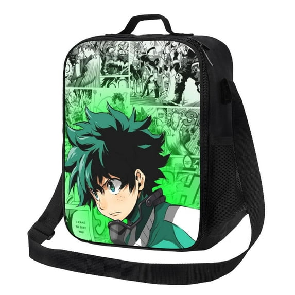 My Hero Academia Lunch Bag Anime Lunch Tote Bag Reusable Insulated Lunch Box Portable Lunch Bento Box For College Work Office Picnic 10.5*8*4.5 Inch