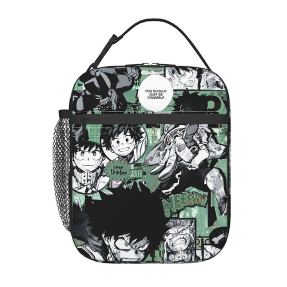 My Hero Academia Lunch Bag Anime Lunch Tote Bag Reusable Insulated Lunch Box Portable Lunch Bento Box For College Work Office Picnic 10*8*4 Inch