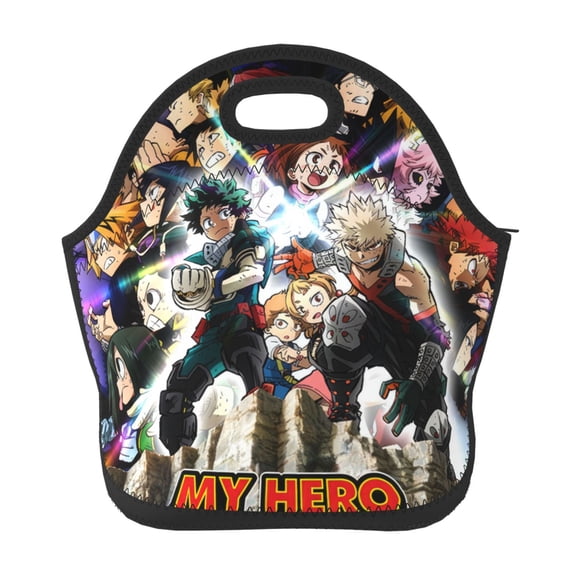 My Hero Academia Lunch Bag, Neoprene Lunch Bag, Reusable Insulated Lunch Box, Lunch Tote Bag, Cooler Thermal Meal Tote Kit For Office Work Picnic, Keep Food Warm/Cold